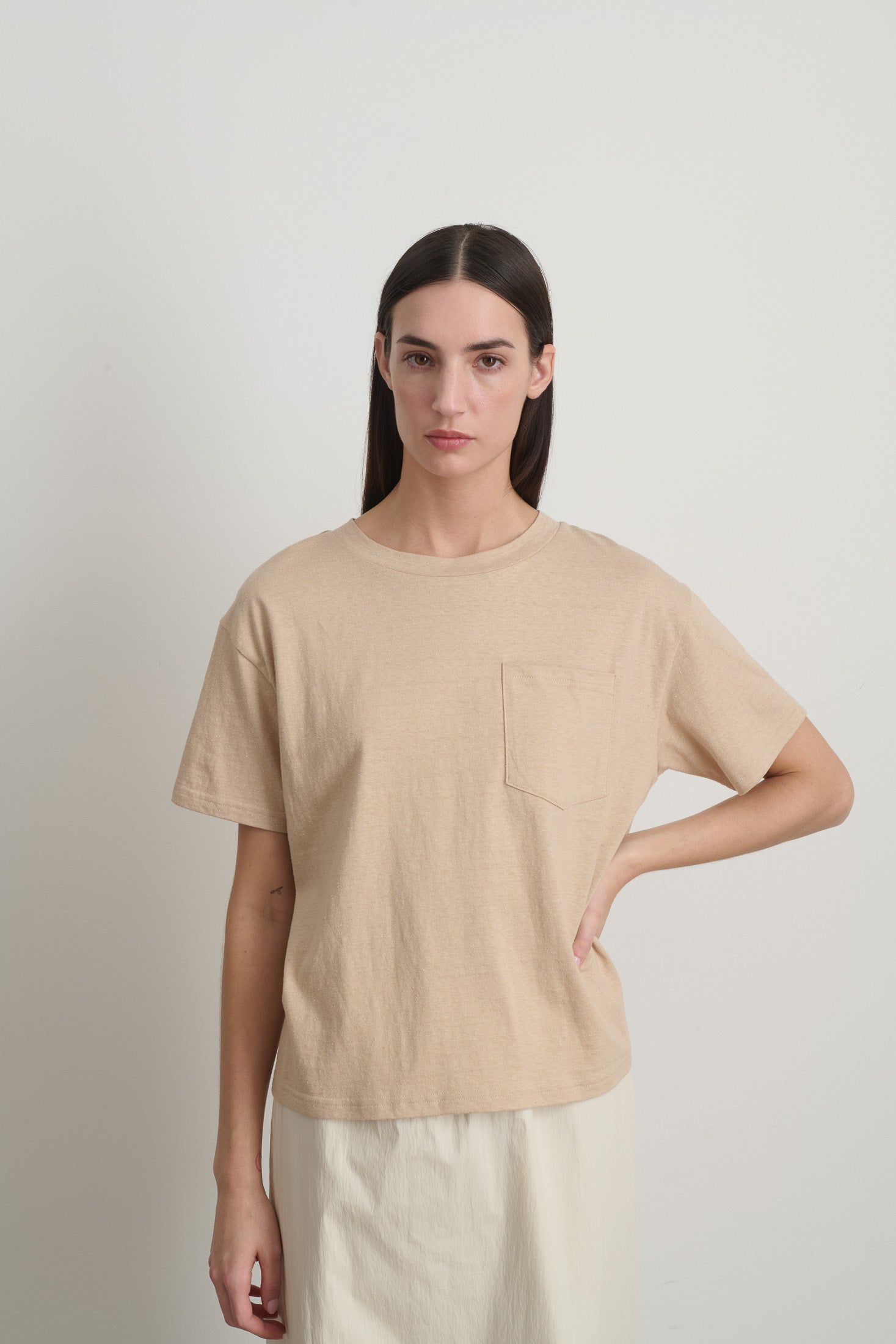 B Sides Atlas Pocket Tee Peach - Women | B SIDES – B Sides Jeans
