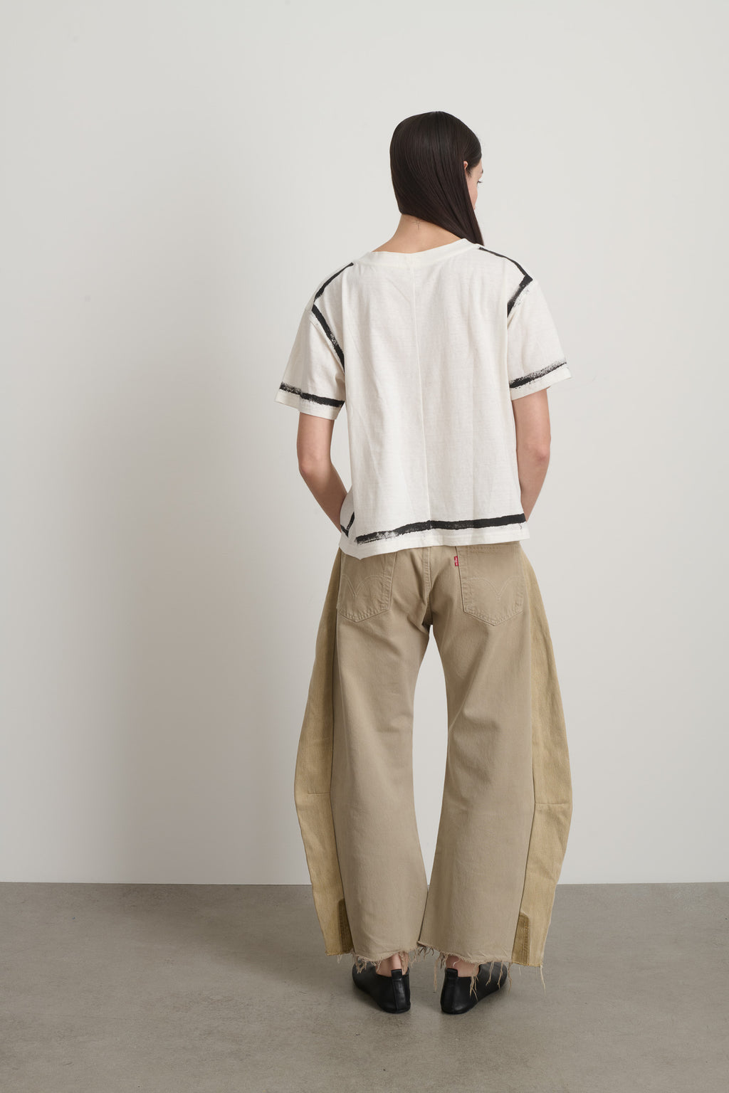 Atlas Pocket Tee White/Black Stripe
