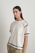 Atlas Pocket Tee White/Black Stripe