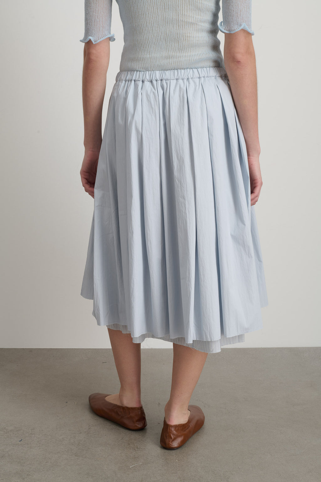 Pleated Skirt Lt Blue/Lt Blue Stripe
