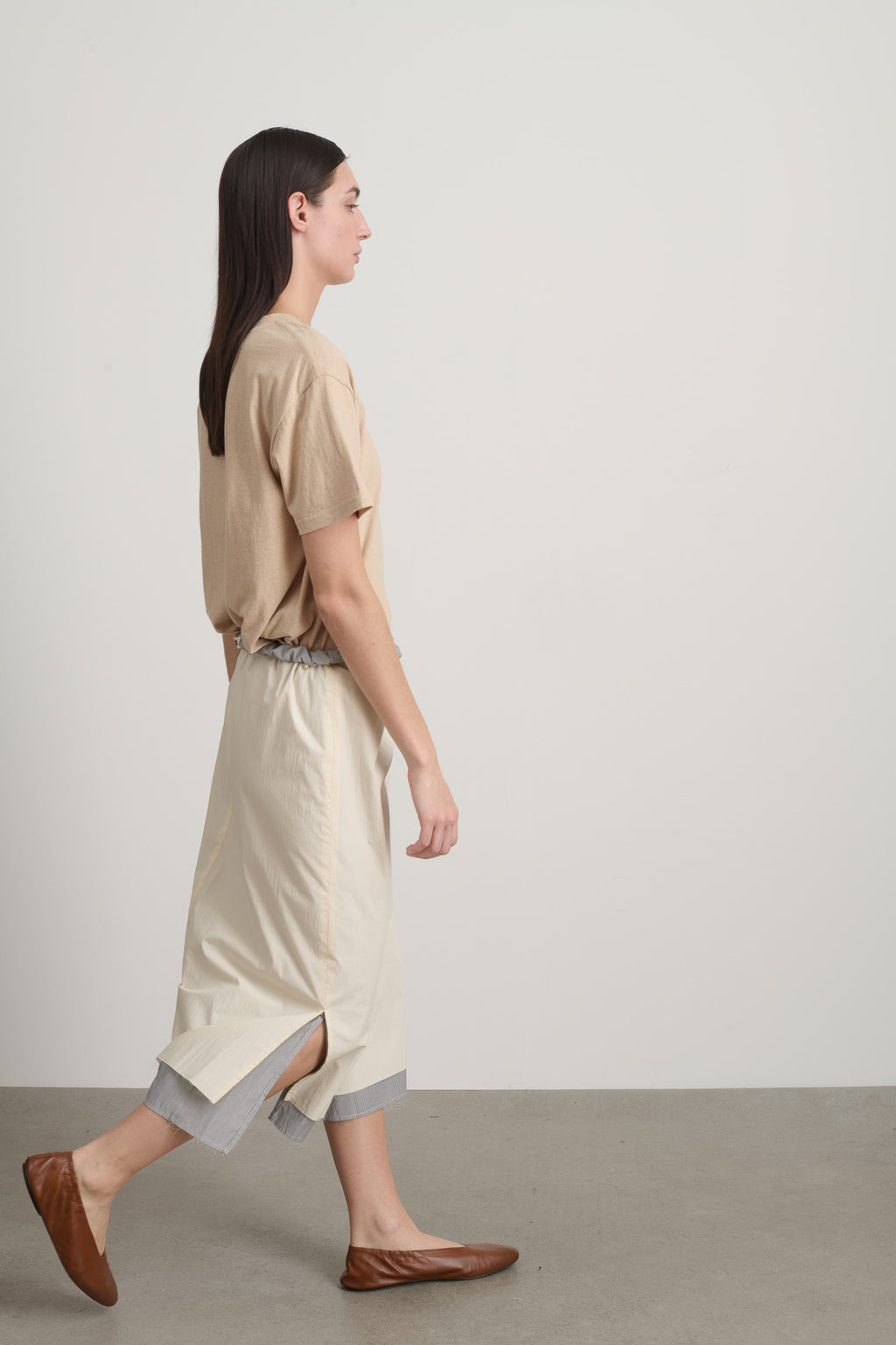 Slip Skirt Oyster / Black White Stripe