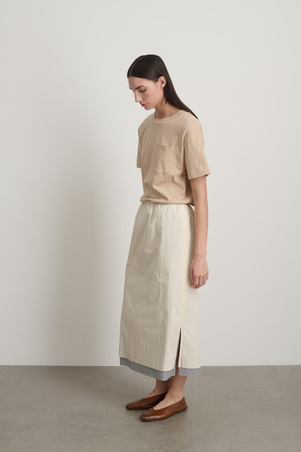 Slip Skirt Oyster / Black White Stripe