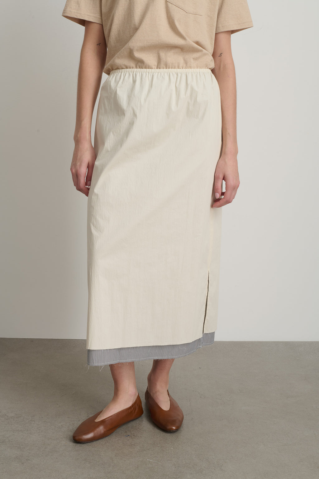 Slip Skirt Oyster / Black White Stripe