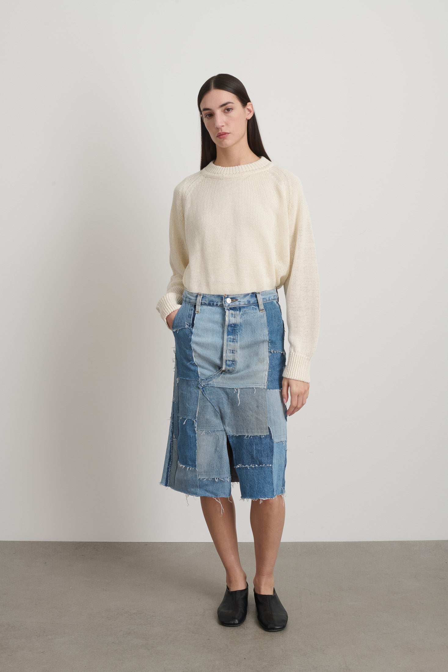 Madras Skirt Rework Vintage Indigo