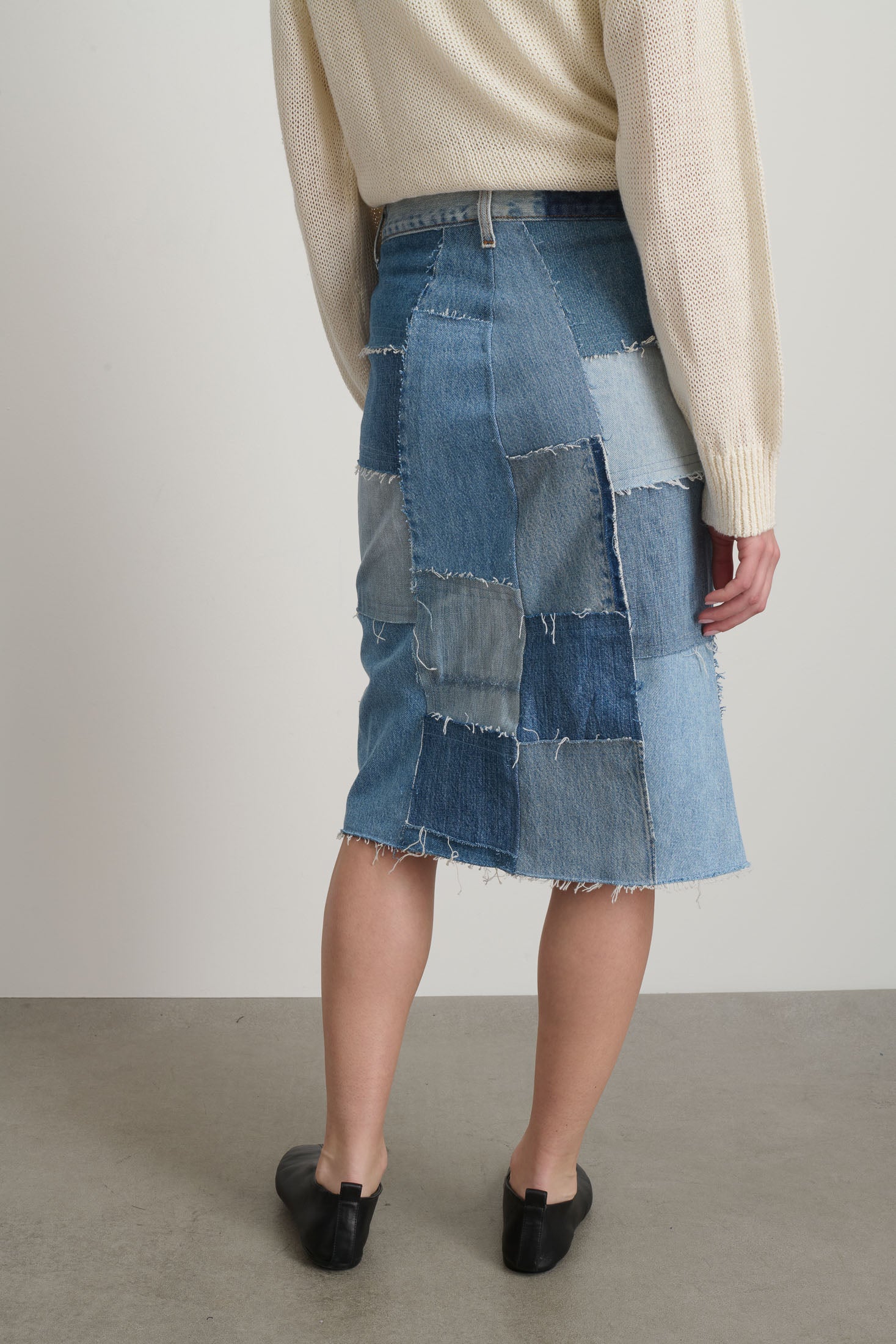 Madras Skirt Rework Vintage Indigo