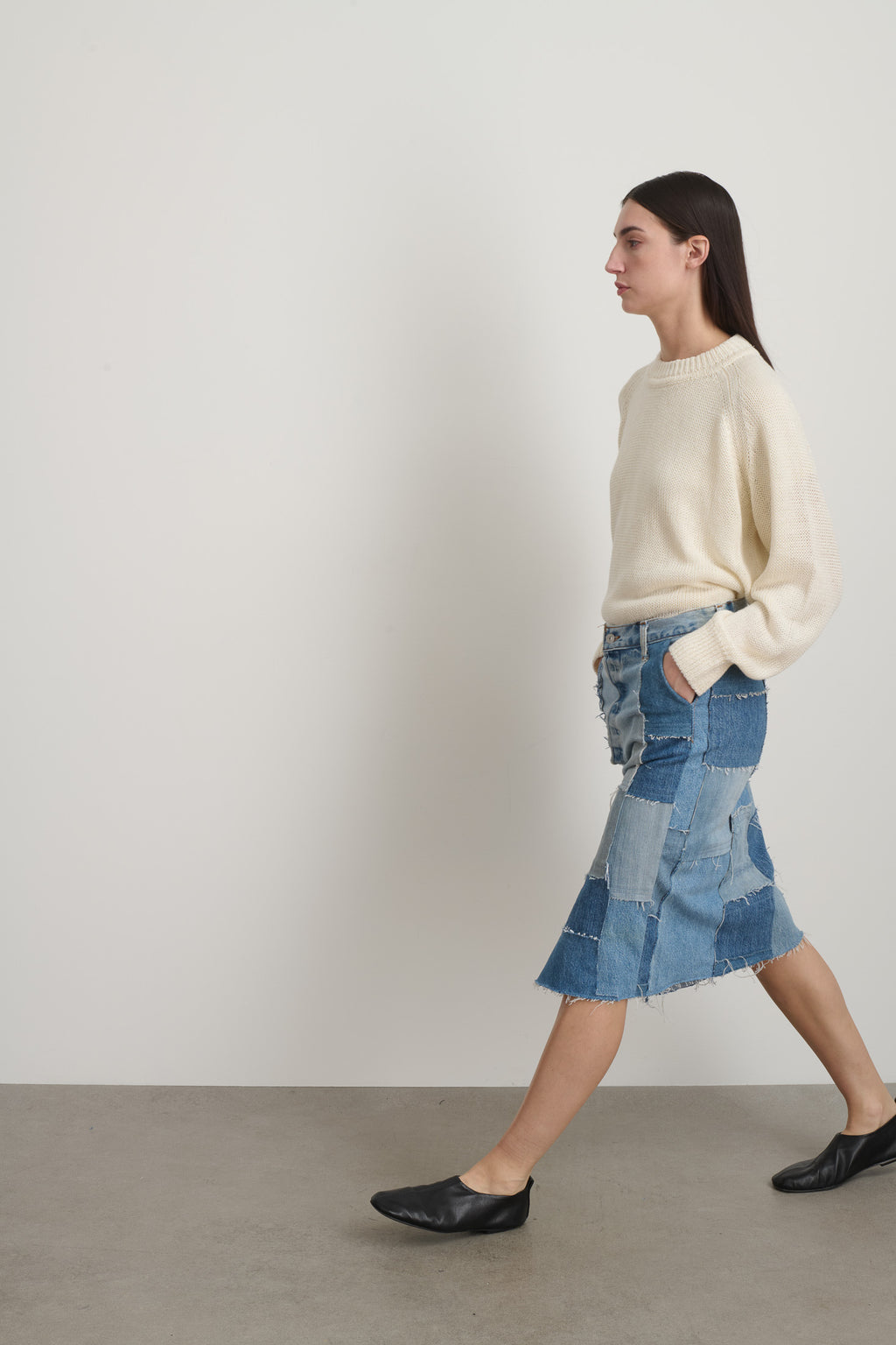 Madras Skirt Rework Vintage Indigo