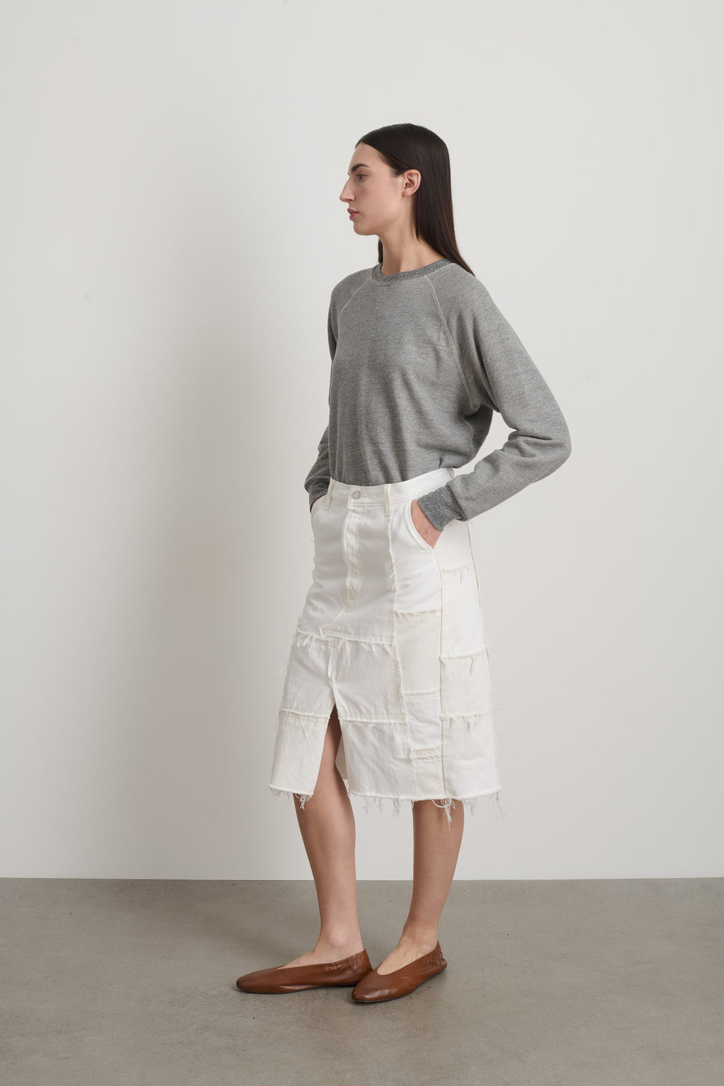 Madras Skirt Rework Vintage White