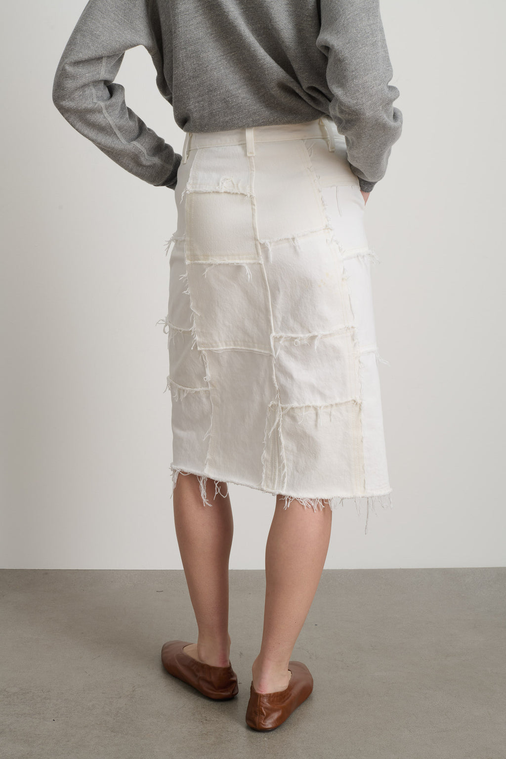 Madras Skirt Rework Vintage White