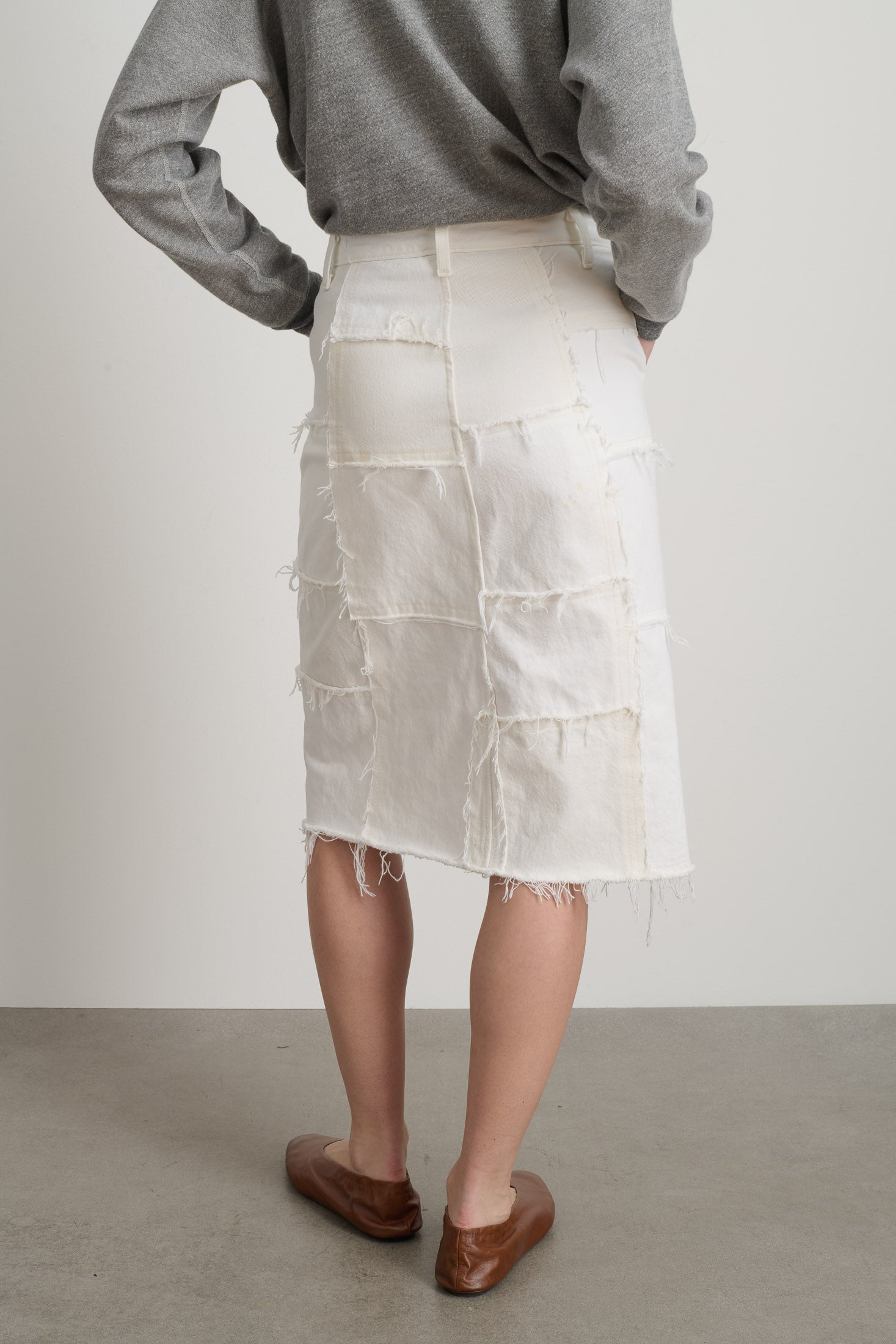 Madras Skirt Rework Vintage White