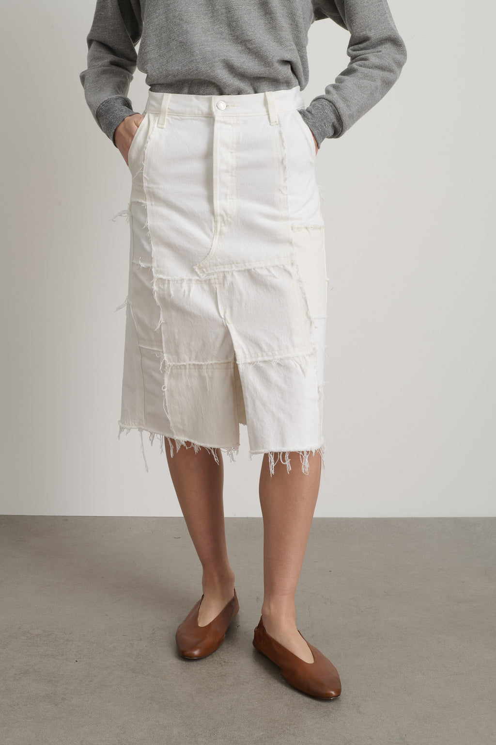 Madras Skirt Rework Vintage White