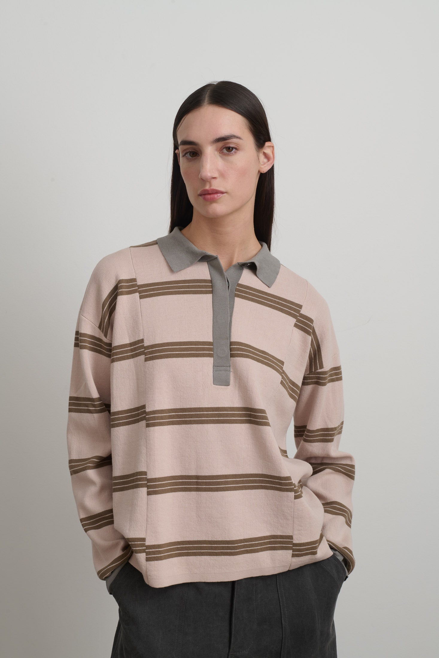 Rugby Shirt Pink/Grey – B Sides Jeans