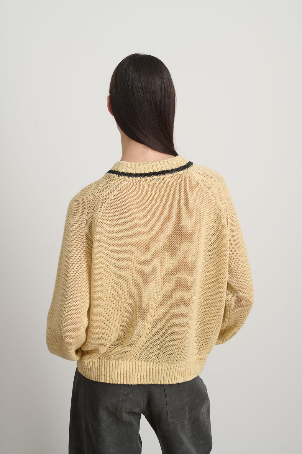 Lind Ringer Crewneck Wheat/Black Linen