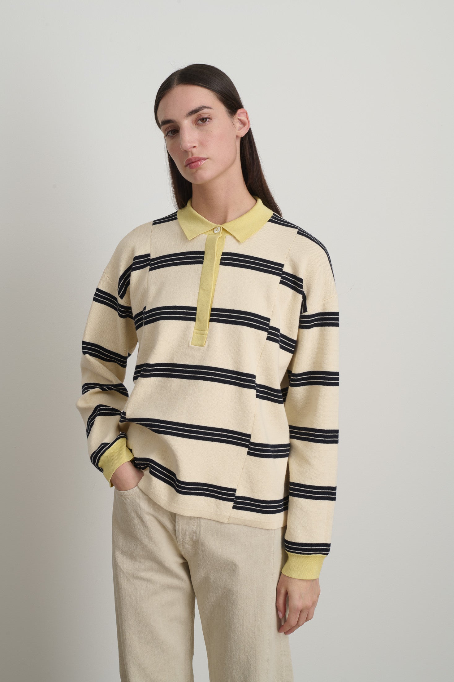 Rugby Polo White/Navy