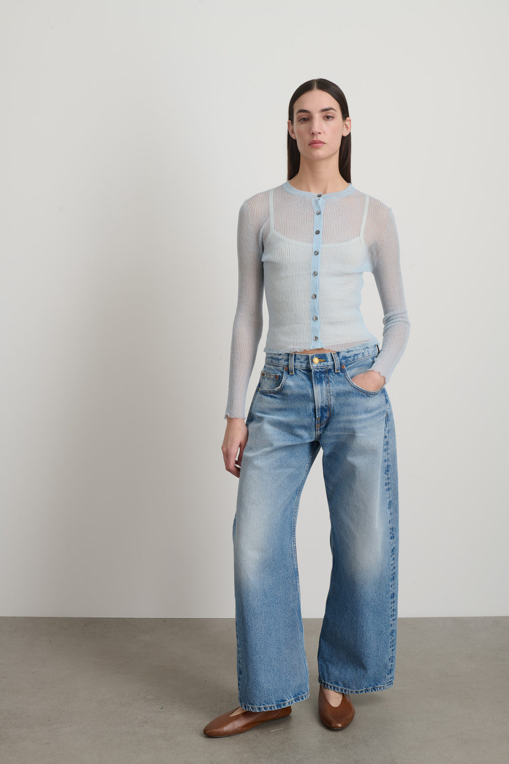 Sheer Cardigan Pale Blue