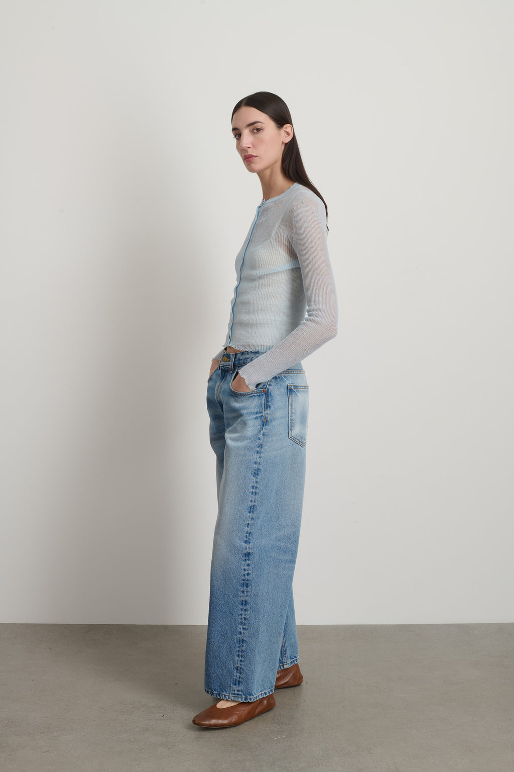 Sheer Cardigan Pale Blue