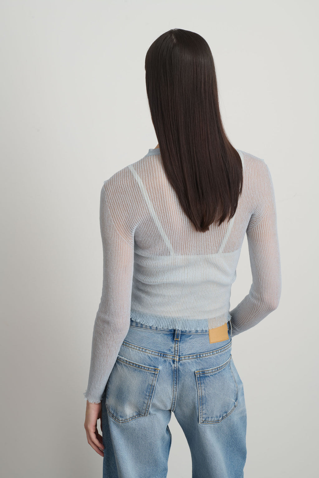 Sheer Cardigan Pale Blue