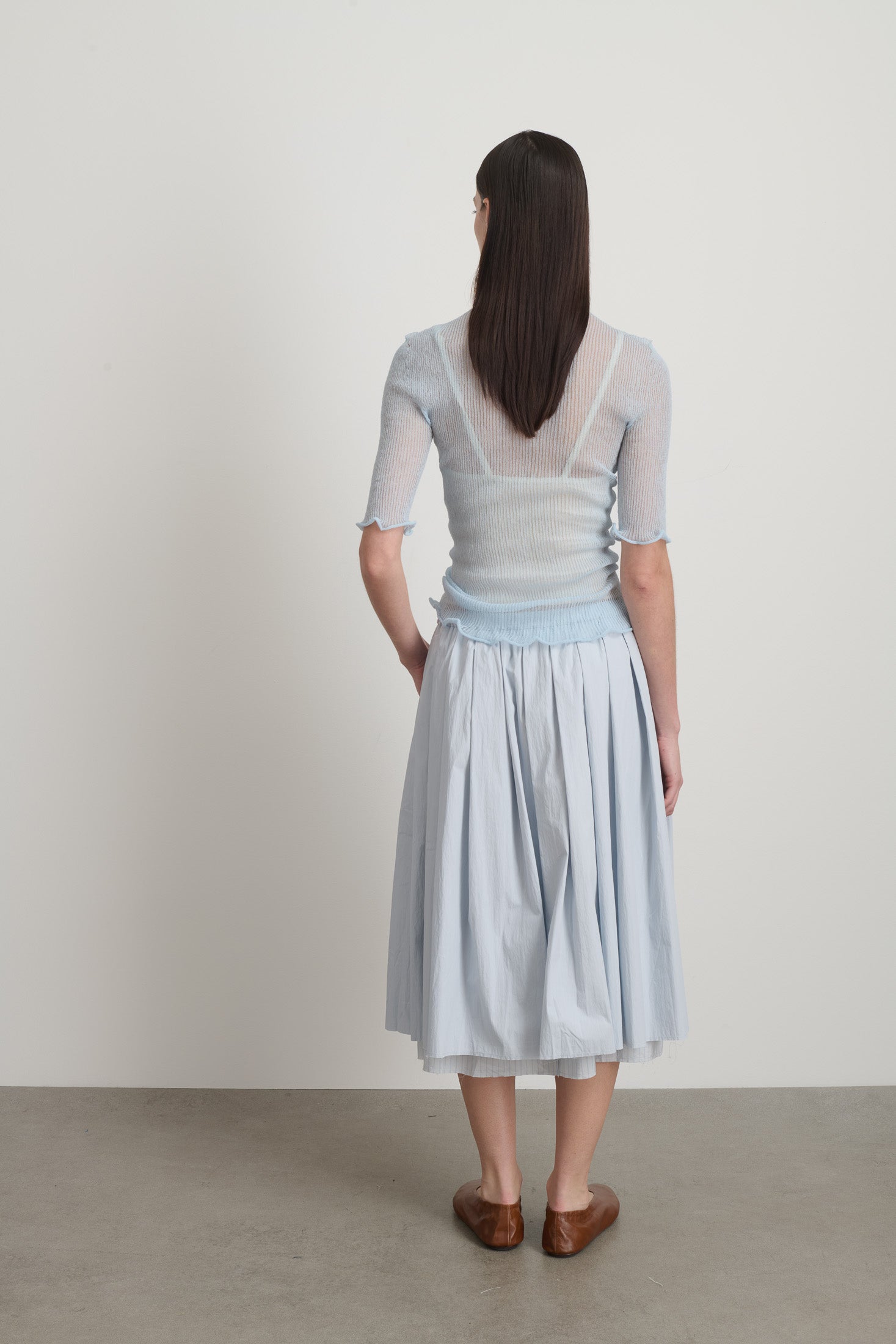 Sheer Turtleneck Pale Blue