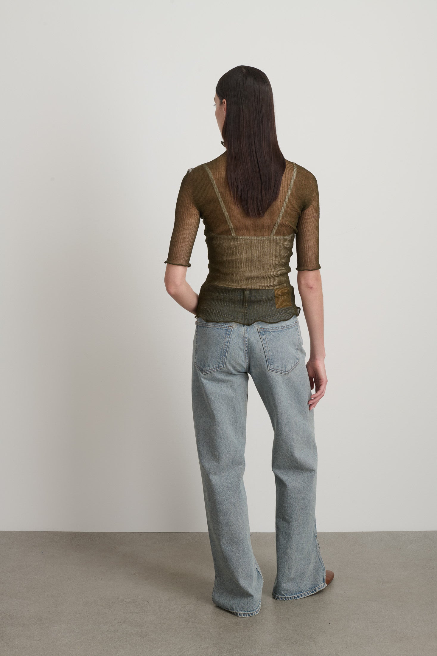Sheer Turtleneck Olive - Women | B SIDES – B Sides Jeans