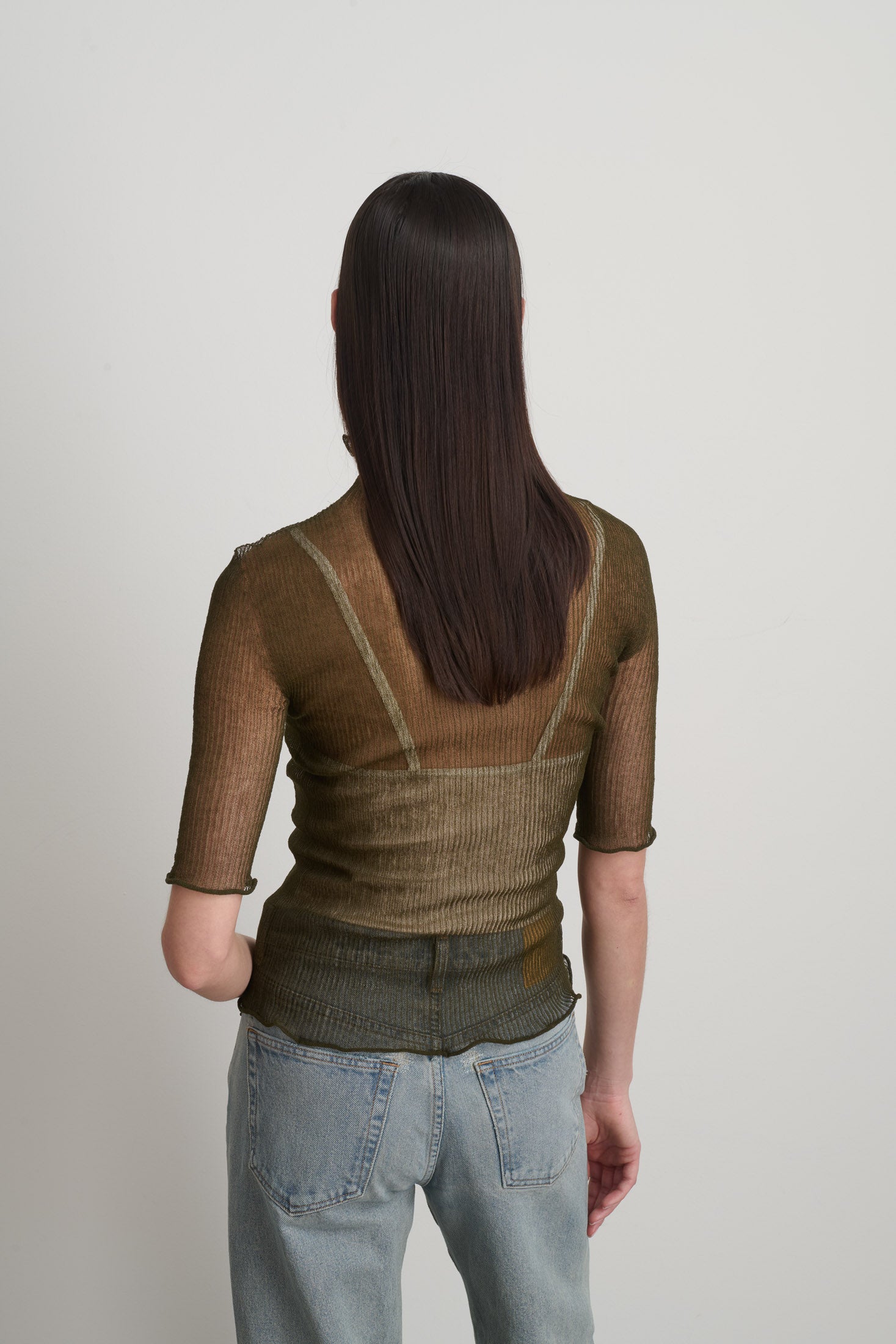 Sheer Turtleneck Olive