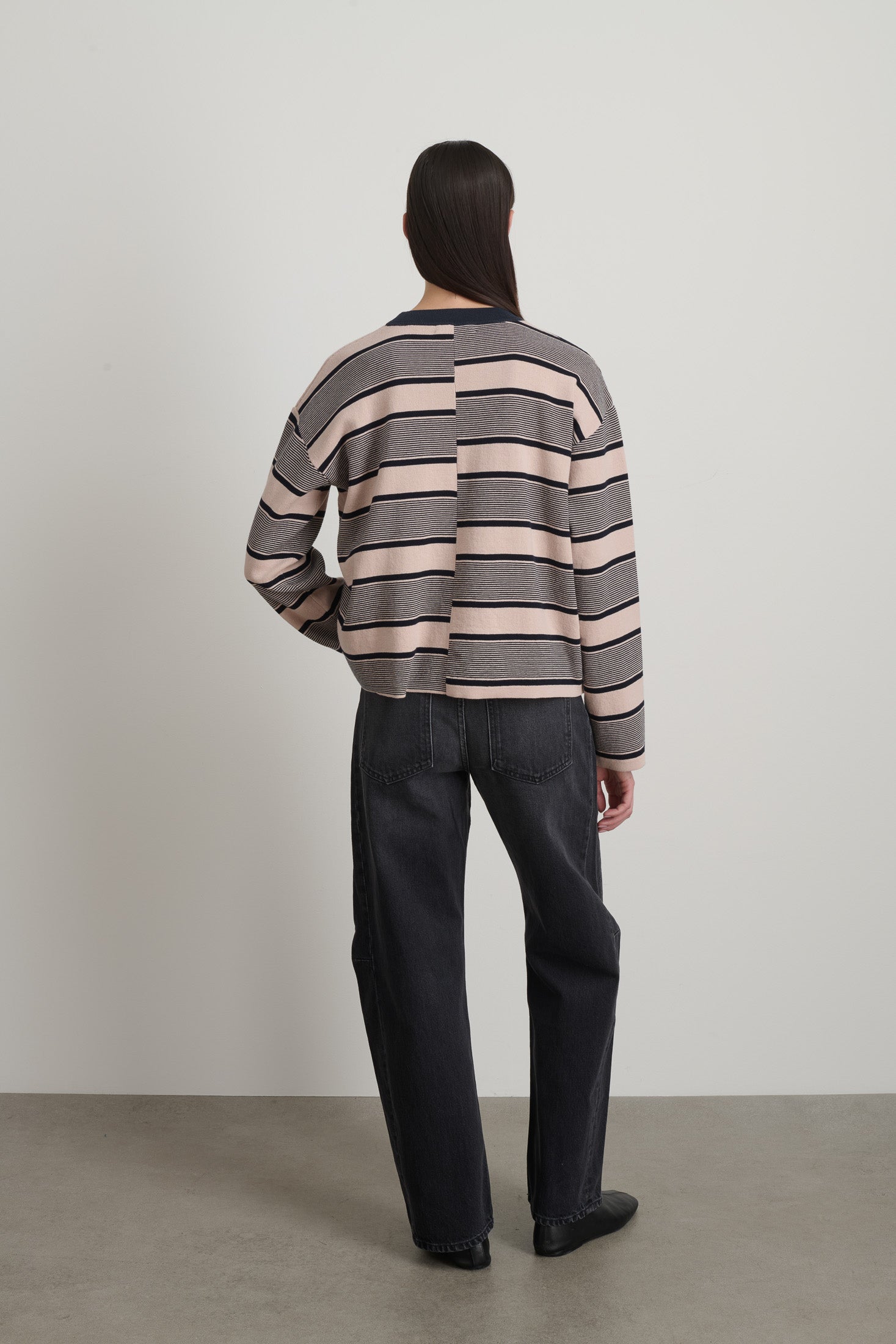 Rugby Stripe Crewneck Pink/Navy