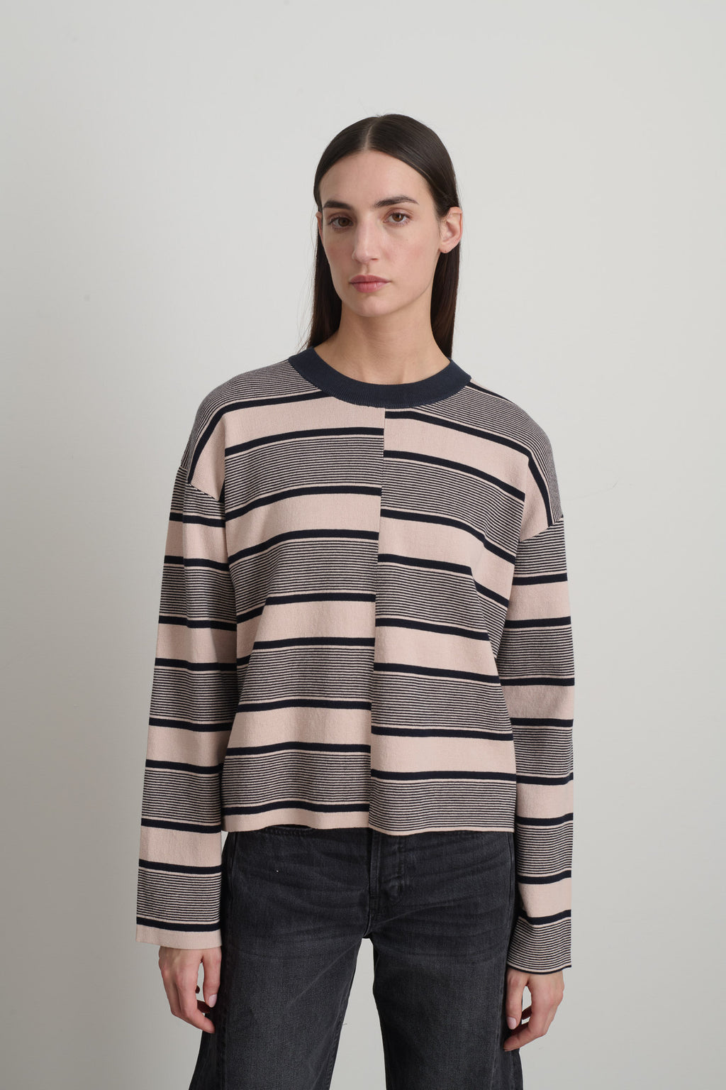 Rugby Crewneck Pink/Navy