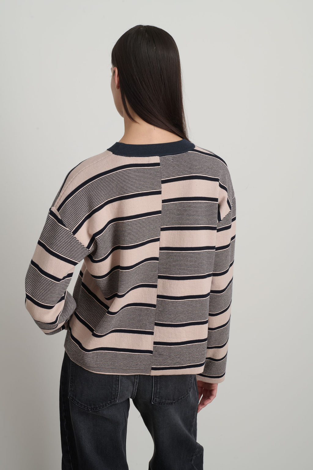 Rugby Crewneck Pink/Navy