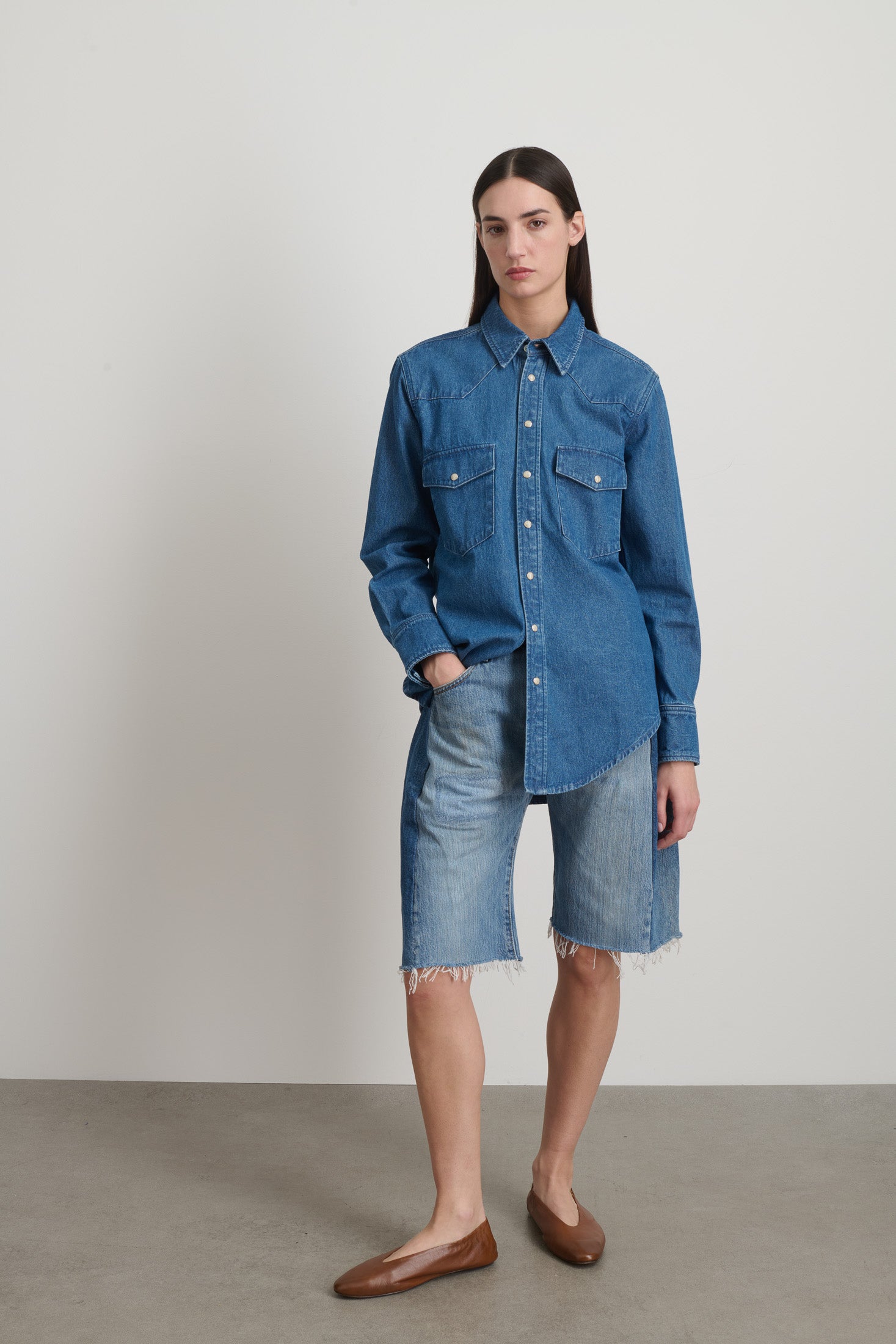 Liv Western Shirt Bessette Wash - Women | B SIDES – B Sides Jeans