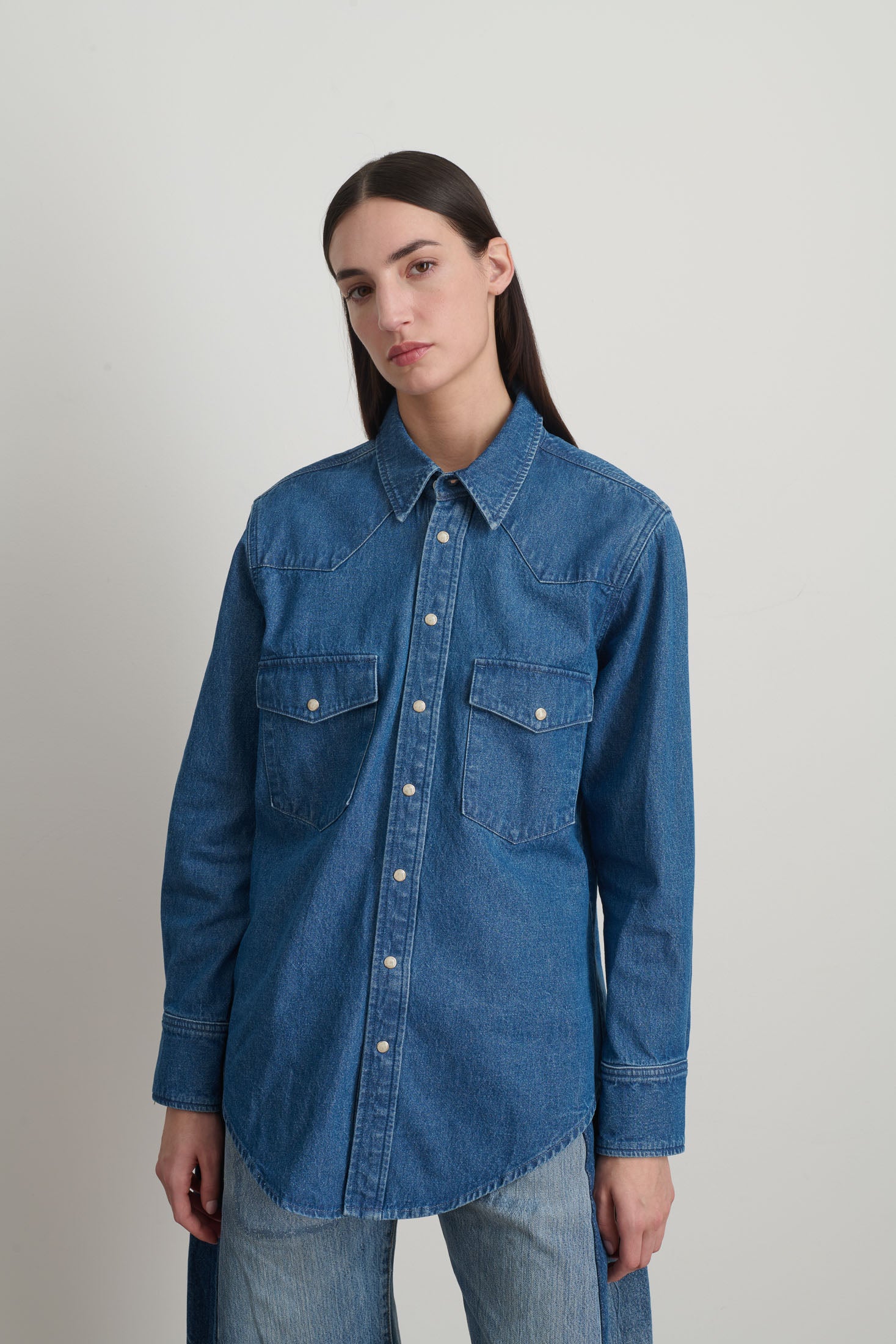 Liv Western Shirt Bessette Wash - Women | B SIDES – B Sides Jeans