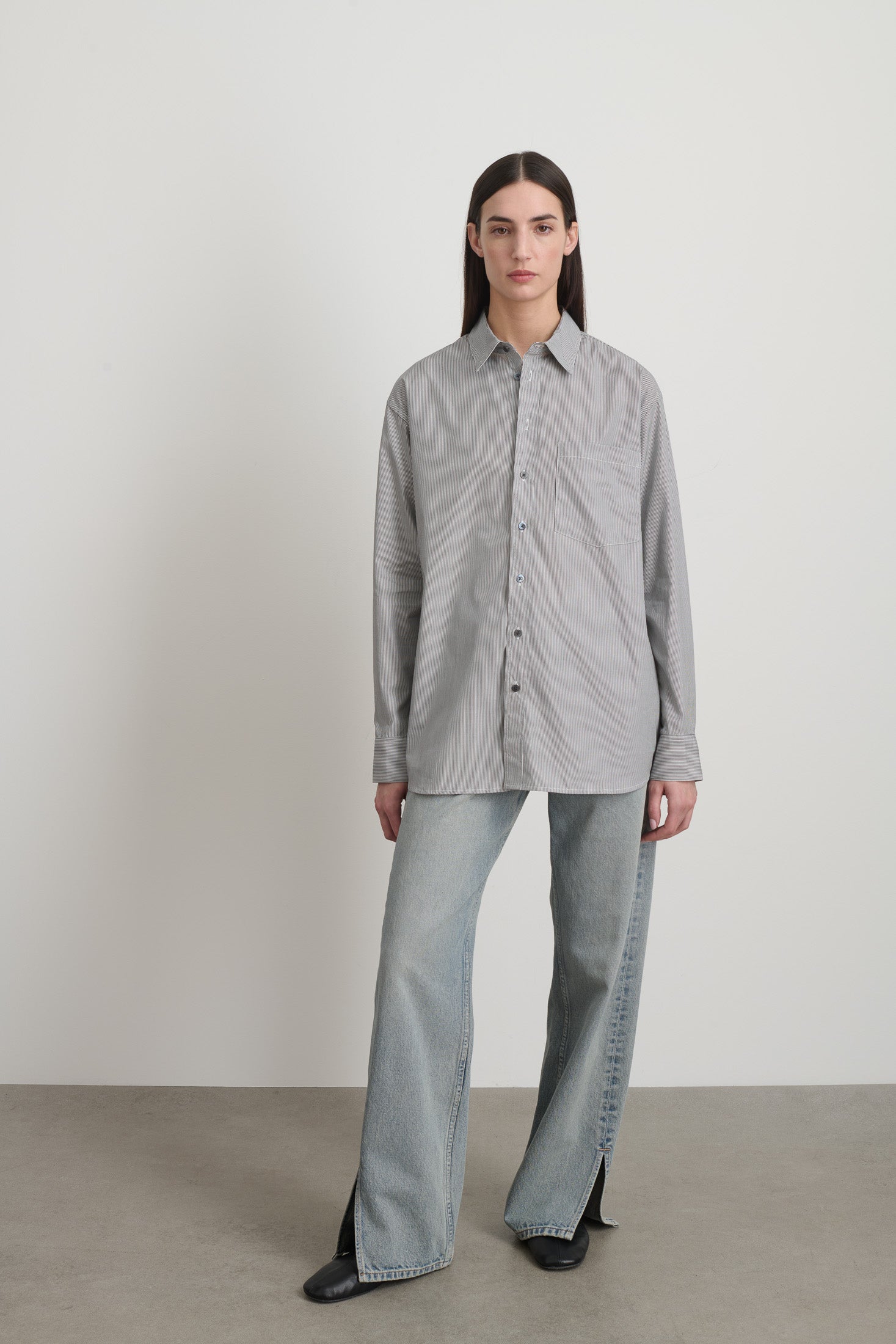 Nolan Shirt Black/White Stripe