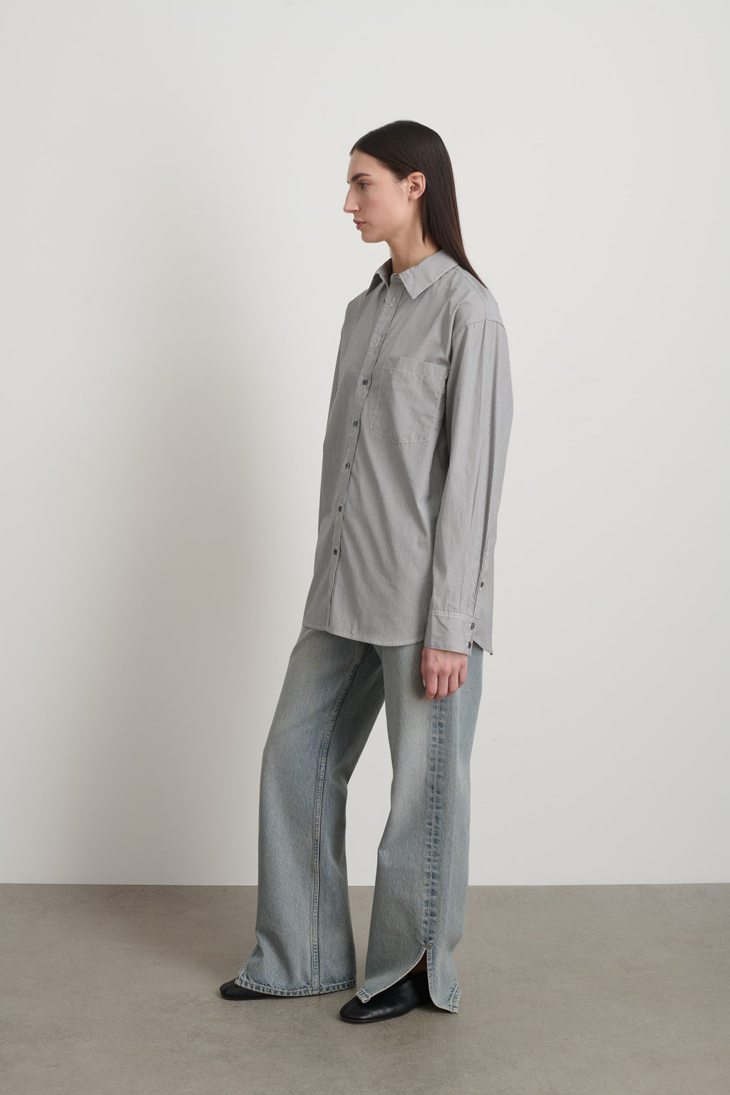 Nolan Shirt Black/White Stripe