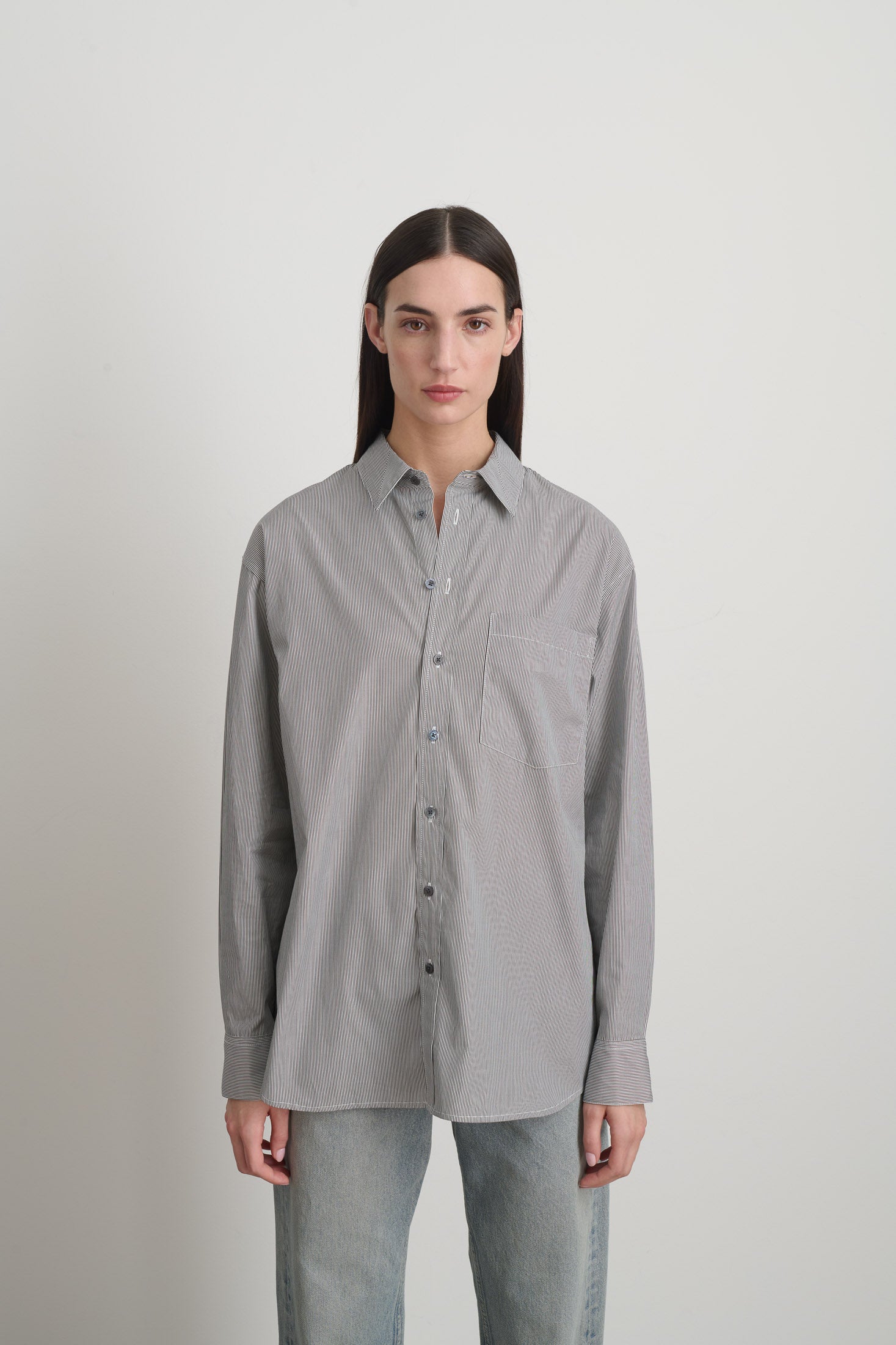 Nolan Shirt Black/White Stripe