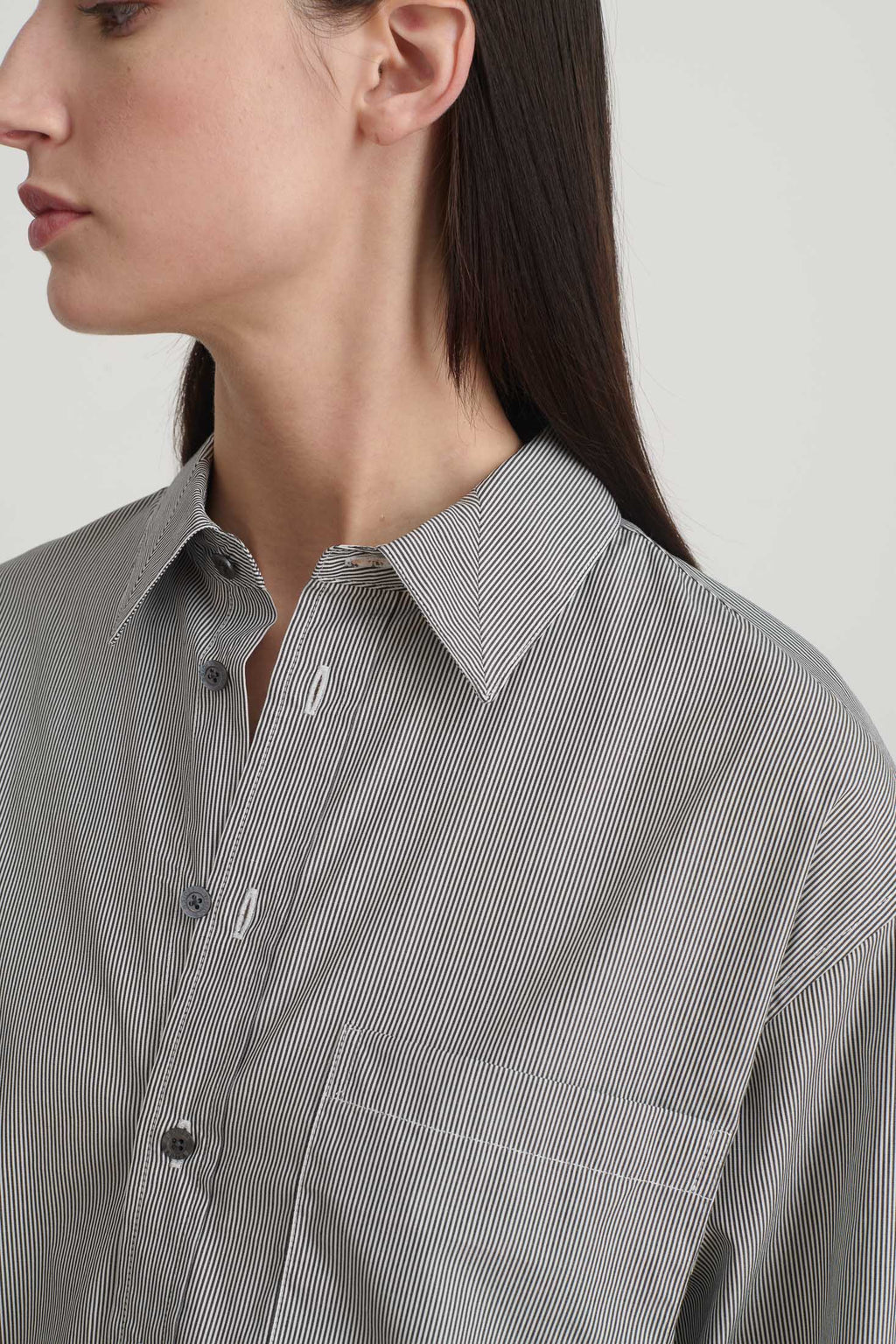 Nolan Shirt Black/White Stripe