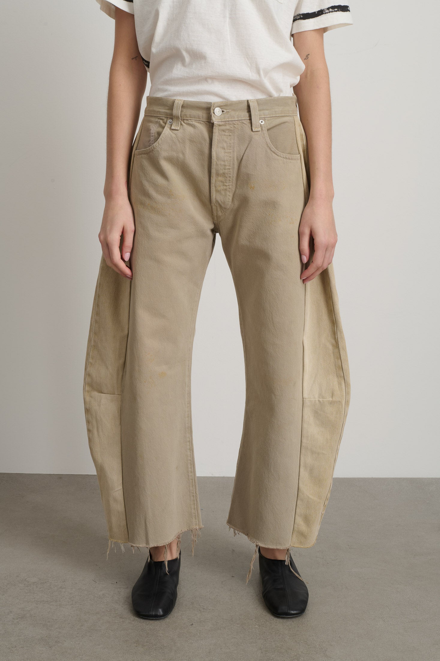 Vintage Lasso Jean Slouch Crop Classic Faded Khaki