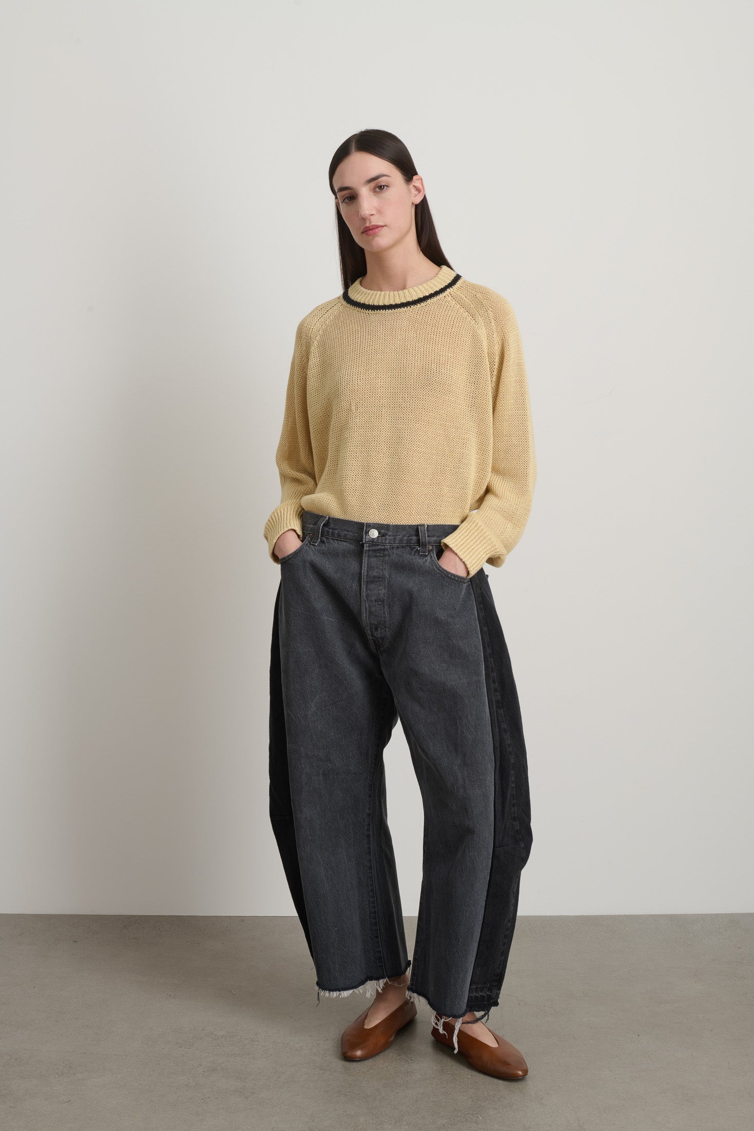 Vintage Lasso Jean Slouch Crop Classic Black