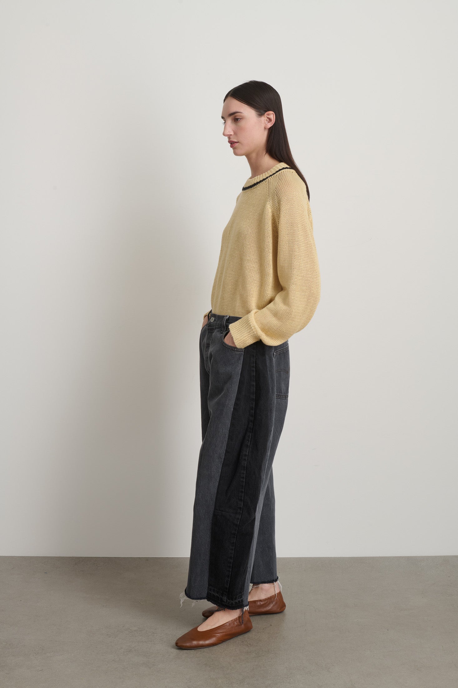 Vintage Lasso Jean Slouch Crop Classic Black