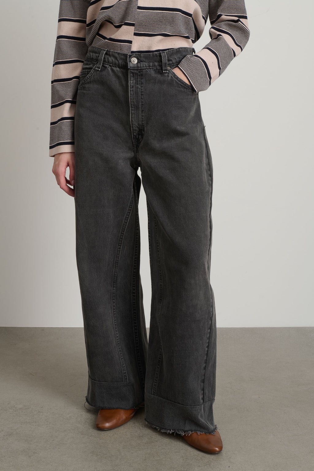 Reworked Vintage Culotte Vintage Black