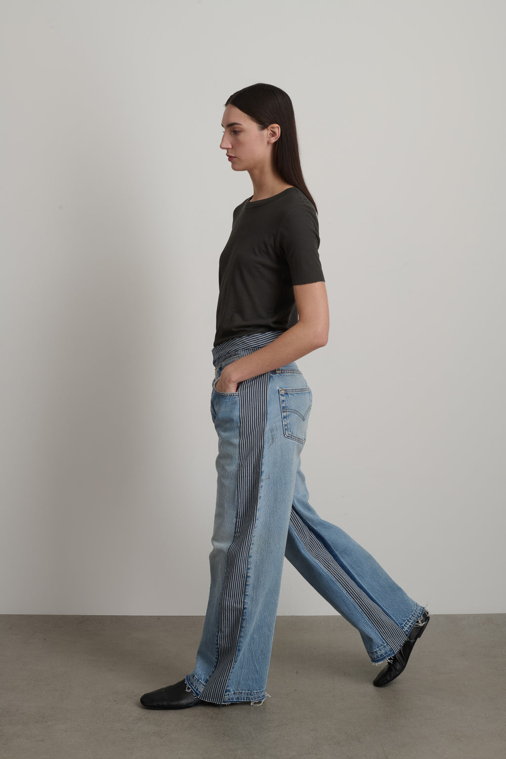 Double Waistband Rework Vintage Indigo / Stripe
