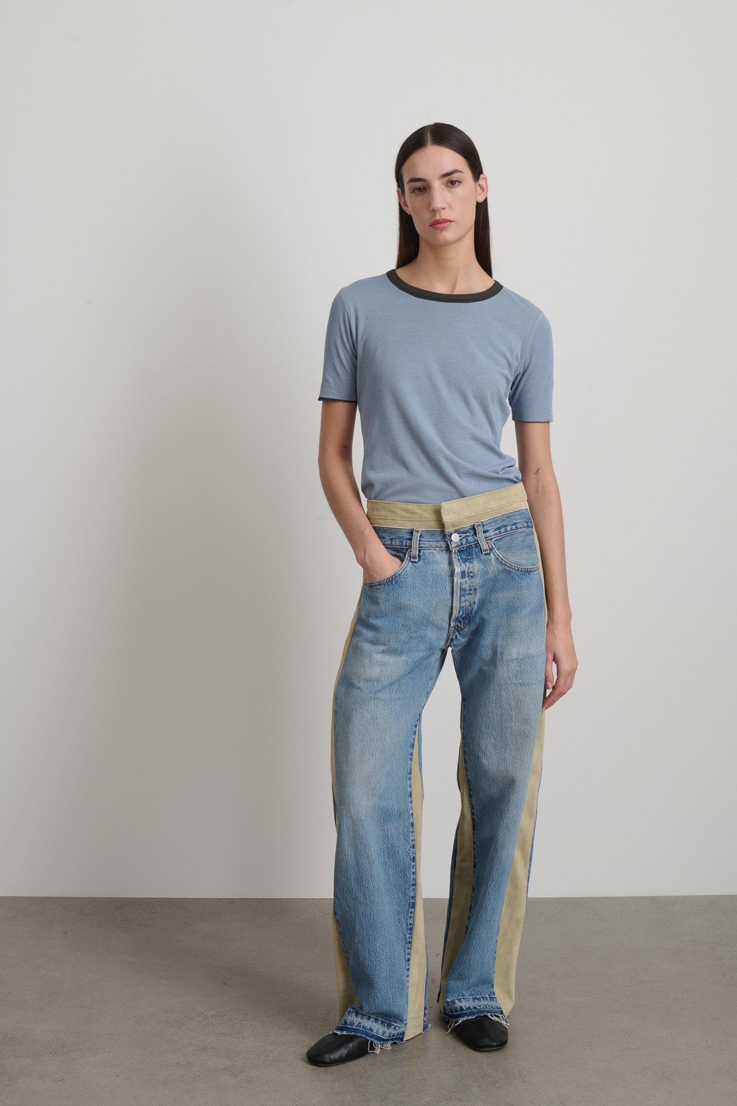 Double Waistband Rework Vintage Indigo / Suede