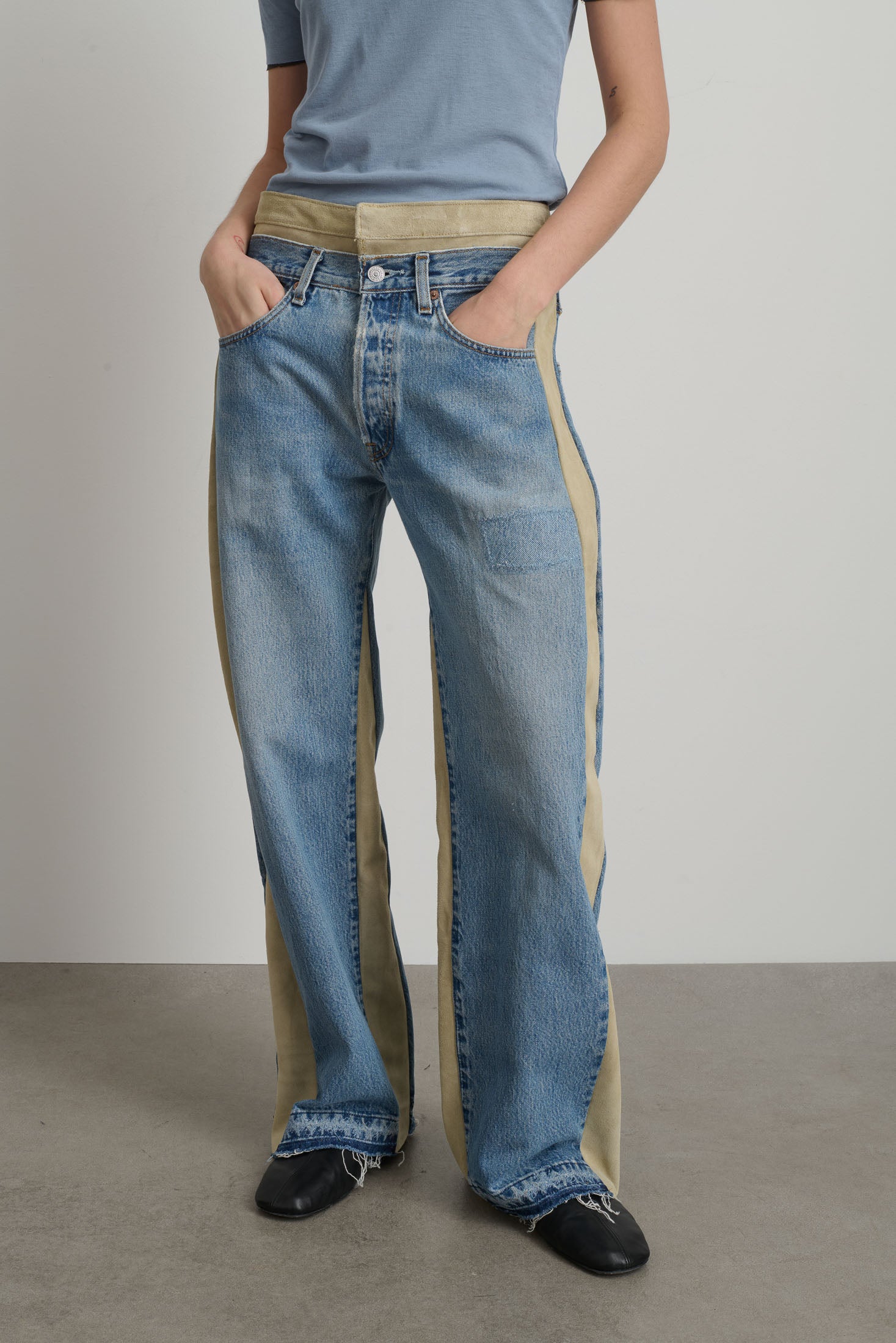 Double Waistband Rework Vintage Indigo / Suede
