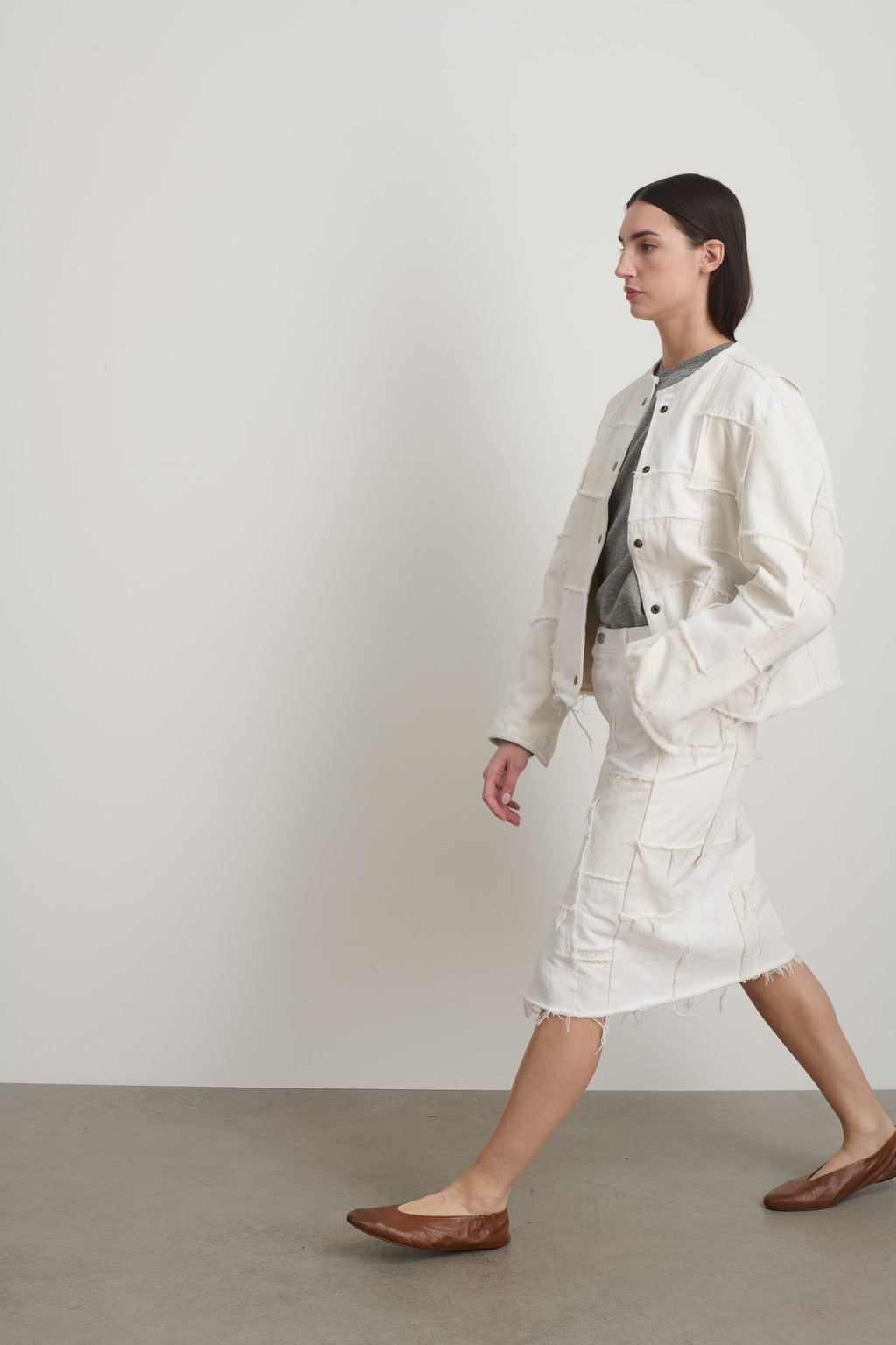 Madras Jacket Rework Vintage White