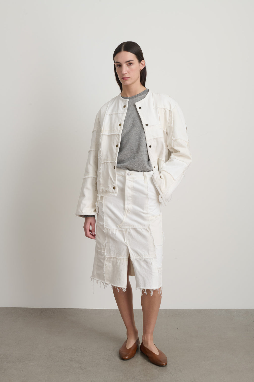 Madras Jacket Rework Vintage White