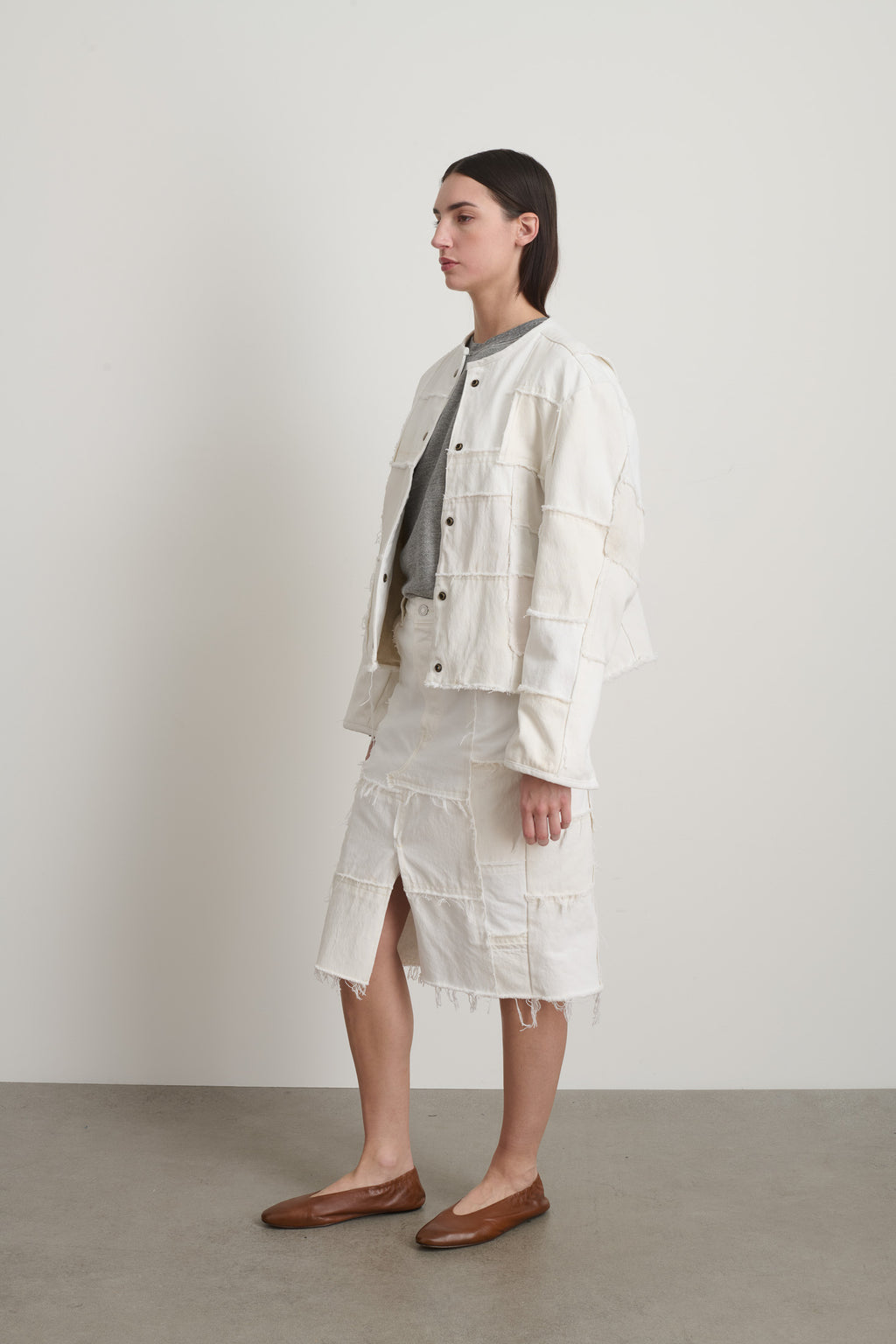 Madras Jacket Rework Vintage White