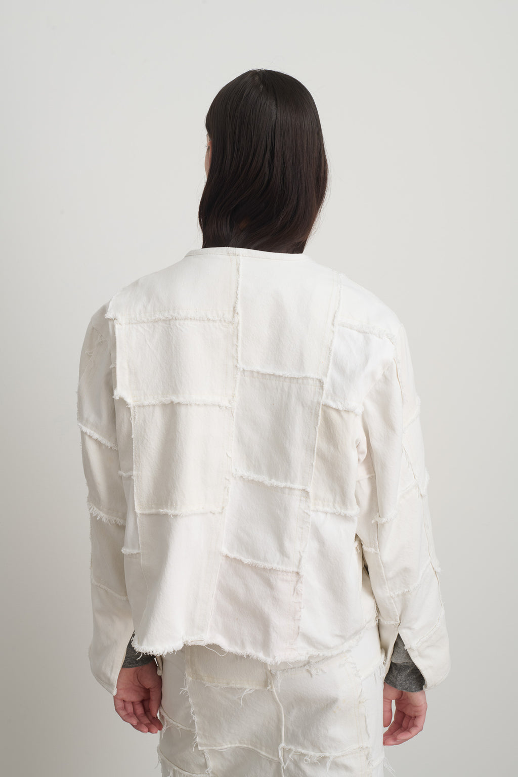 Madras Jacket Rework Vintage White