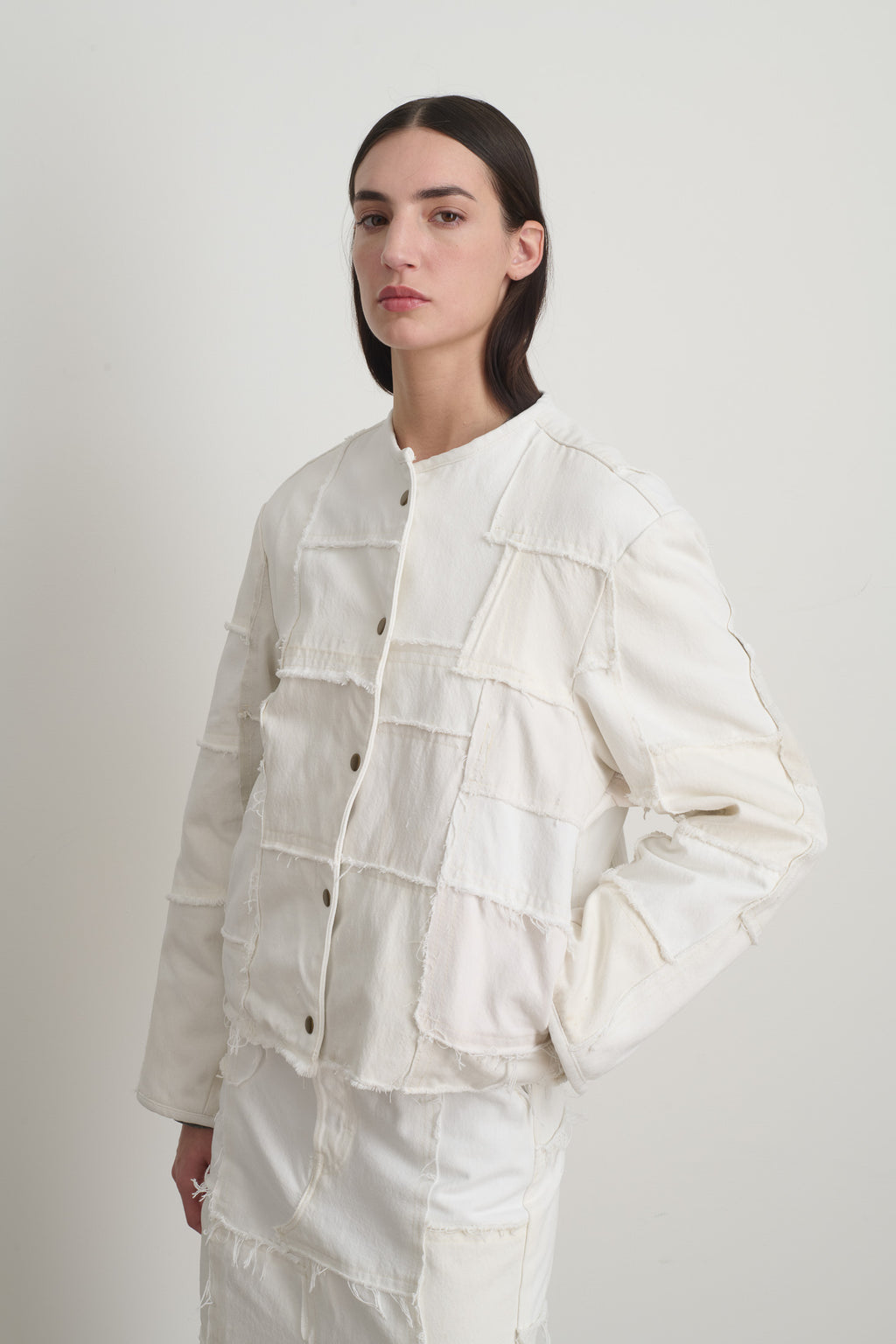 Madras Jacket Rework Vintage White
