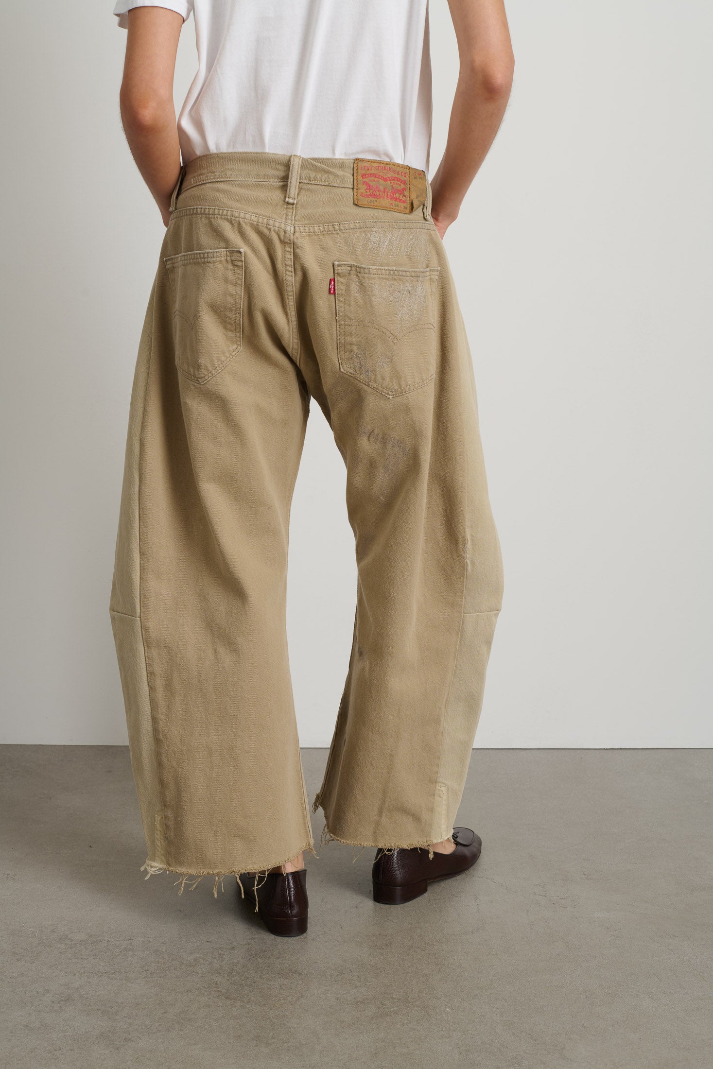 Vintage Lasso Jean Slouch Crop Classic Faded Khaki