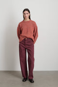 Leroy Mid Relaxed Bow Burgundy Overdye
