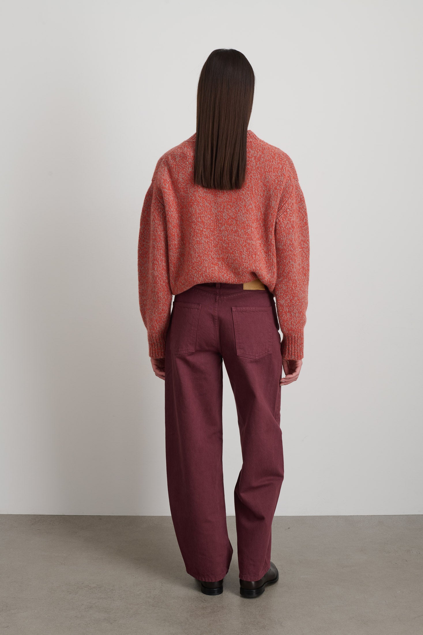 Leroy Mid Relaxed Bow Burgundy Overdye