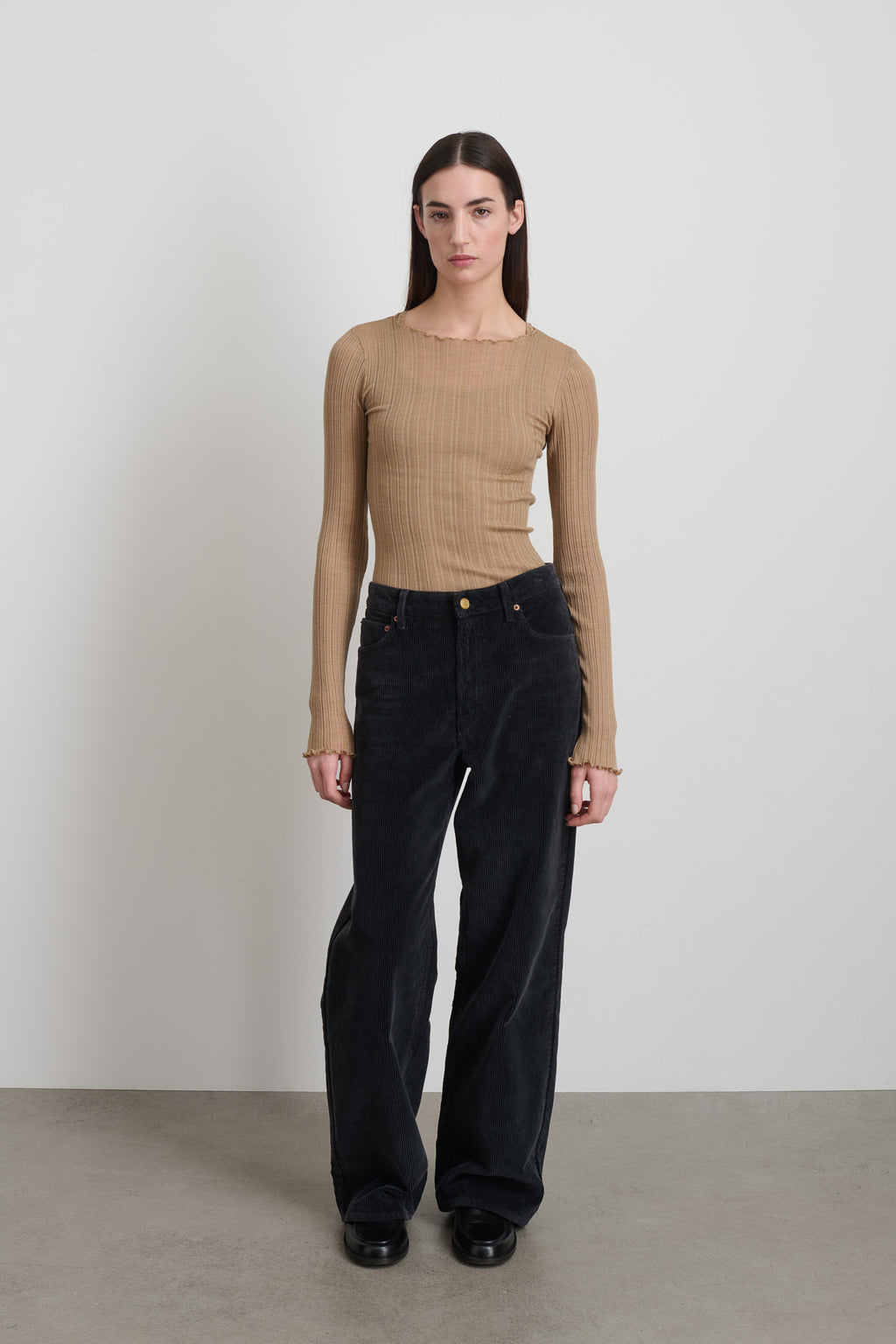 Elissa Stil Black Overdyed Corduroy