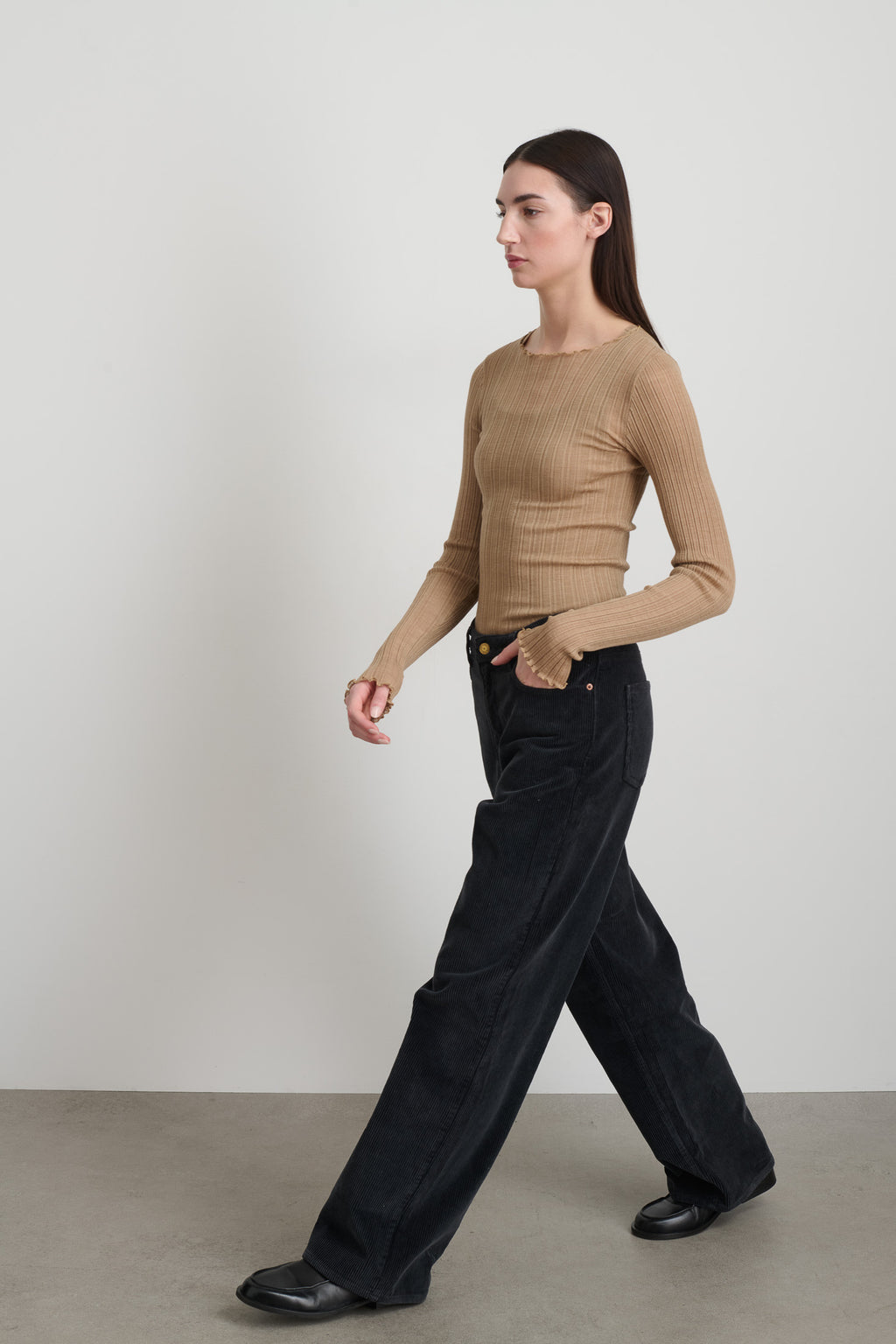 Elissa Stil Black Overdyed Corduroy