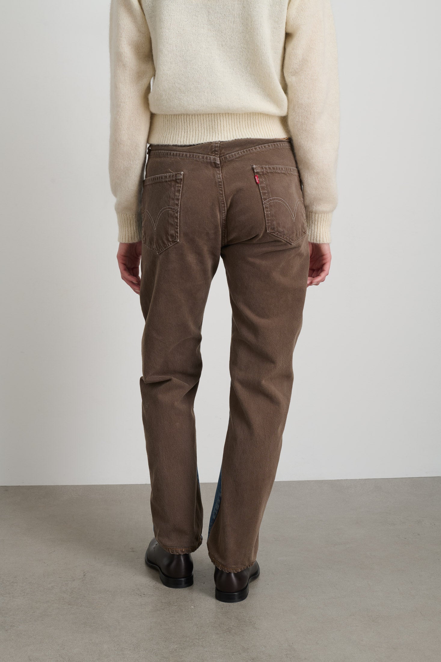 Vintage Straight Rework Halfsie Vintage Indigo/Brown – B Sides Jeans